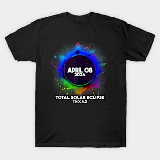 Total Solar Eclipse Texas 2024 Colorful Totality T-Shirt